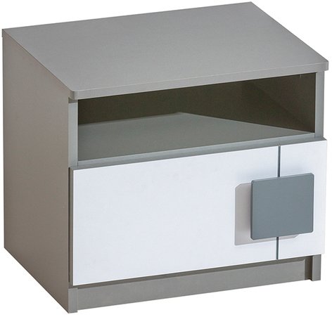E-shop Nočný stolík Guliver II 12, šedá/biela