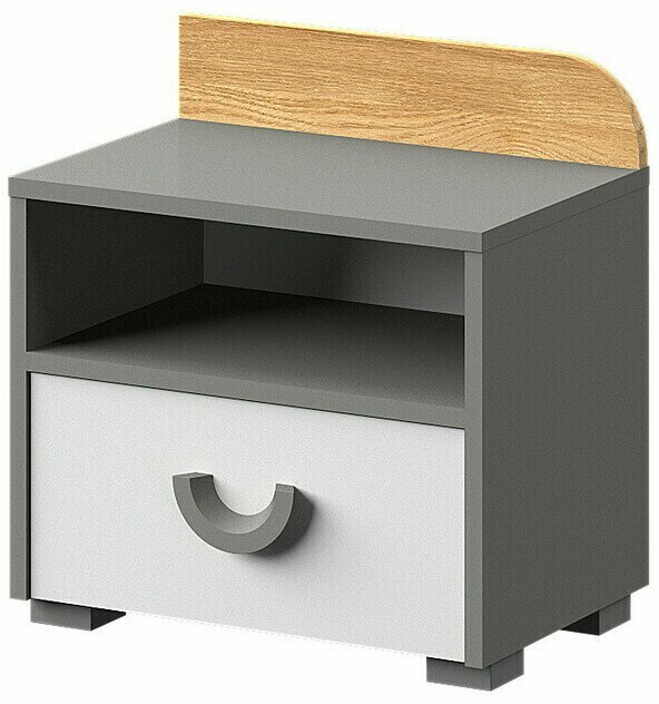 E-shop Nočný stolík CLIF 12 šedá/biela/dub nash