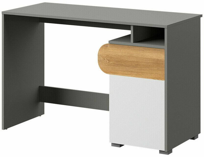 E-shop Pc stolík CLIF 8 šedá/biela/dub nash