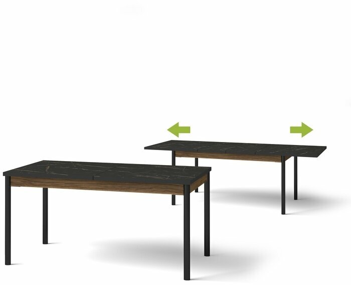 E-shop Rozkladací jedálenský stôl PARKER 14 orech/san sebastian/čierny mat