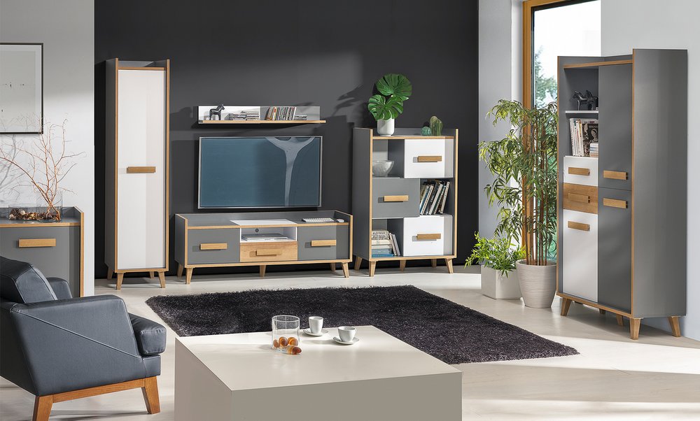 E-shop Obývacia izba WINSOR 2, biela/jelša