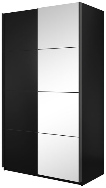 E-shop Šatníková skriňa BARO 120 so zrkadlom čierna