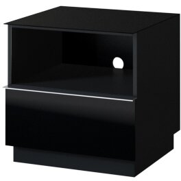 E-shop Tv stolík HEMI 37 čierna / čierne sklo