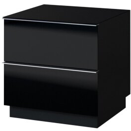 E-shop Tv stolík HEMI 38 čierna / čierne sklo