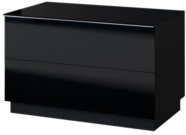 E-shop Tv stolík HEMI 39 čierna / čierne sklo