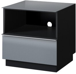 E-shop Tv stolík HEMI 37 čierna / šedé sklo