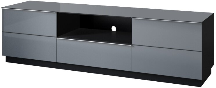 E-shop Tv stolík HEMI 40 čierna / šedé sklo