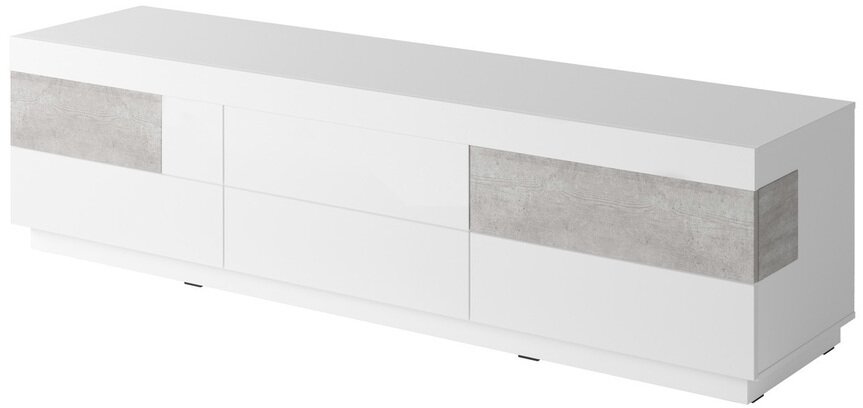 E-shop Tv stolík SOLO 40 biela / biely lesk / beton