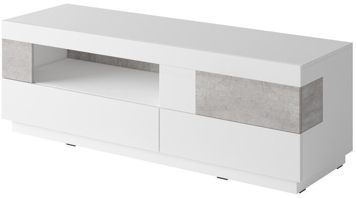 E-shop Tv stolík SOLO 41 biela / biely lesk / beton