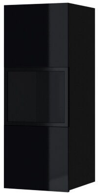 E-shop Závesná skrinka HEMI 07 L/P čierna / čierne sklo