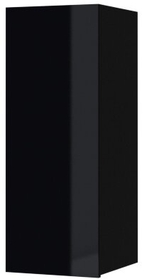 E-shop Závesná skrinka HEMI 08 L/P čierna / čierne sklo