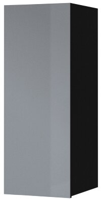 E-shop Závesná skrinka HEMI 08 L/P čierna / šedé sklo