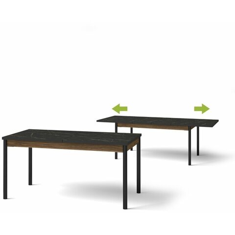 Rozkladací jedálenský stôl PARKER 14 orech/san sebastian/čierny mat