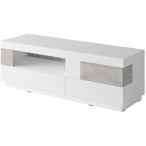 Tv stolík SOLO 41 biela / biely lesk / beton