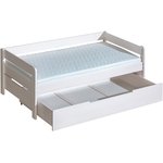 Biela posteľ z masivu BOBÍK s úložným priestorom, 200x90