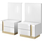 Nočný stolík ARDO LED biela/biela lesklá/dub title=