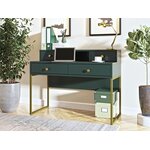 Písací stôl CAPRI zelená / zlatá