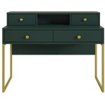 Písací stôl CAPRI zelená / zlatá