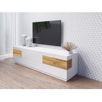 Tv stolík SOLO 40 biela / biely lesk / dub wotan